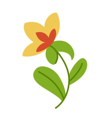 Çocuklar tarih öncesi bitki. Tropik egzotik bitki. Jurasik ormanının alışılmadık çiçekleri. Beyaz arkaplanda vektör illüstrasyonu.