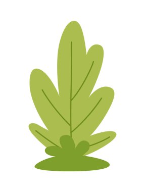 Çocuk çizgi filmleri tarih öncesi çalı ya da ağaç. Tarih öncesi bitki. Beyaz arkaplanda vektör illüstrasyonu.