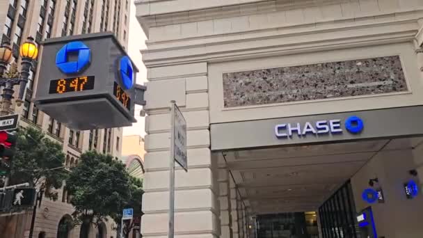 圣弗朗西斯科 California 2024 旧金山街上的大通银行 — 图库视频影像