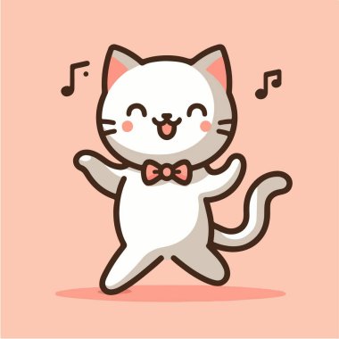 Şirin kedi çizgi film karakteri maskotu kravat takıyor.