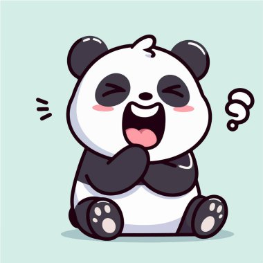 Mutlu küçük panda çizgi film karakteri maskotu