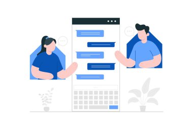 Cep telefonuyla sohbet konsepti