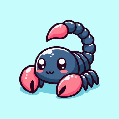 karikatür burcu karakteri şirin küçük akrep vektör çizimi