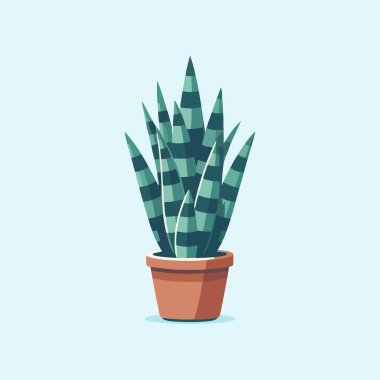 Sansevieria trifasciata yaprağının düz tasarımı.
