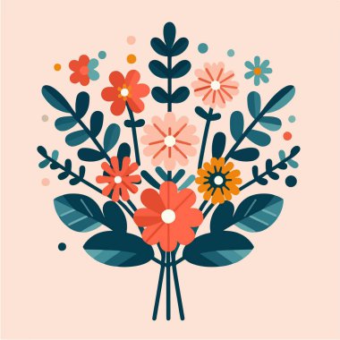 düz dizayn rengarenk ev bitkisi vektör çizimi