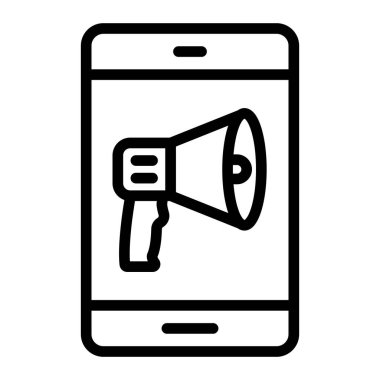 Kişisel ve Ticari Kullanım için Reklam Satırı Simgesi.