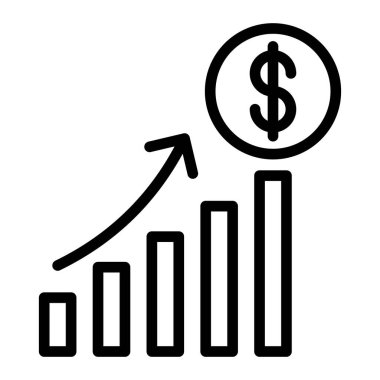 Kişisel ve Ticari Kullanım İçin Nakit Akış Çizgisi Simgesi.