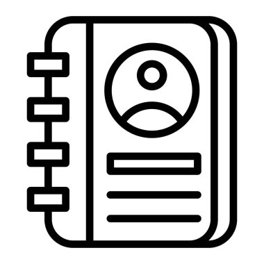 Kişisel ve ticari kullanım için iletişim kitabı simgesi.