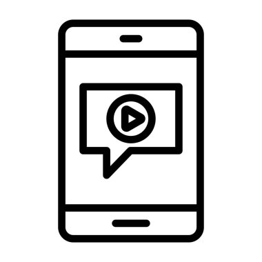Kişisel ve ticari kullanım için Video Mesaj Satırı Simgesi.
