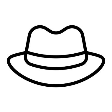 Fedora Şapka Vektör Satırı Kişisel ve Ticari Kullanım Simgesi Tasarımı