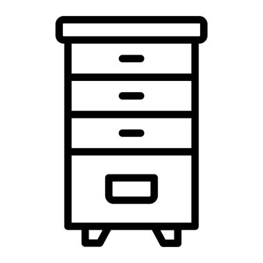 Kişisel ve Ticari Kullanım İçin Dosya Kabine Vektör Satırı Simgesi Tasarımı