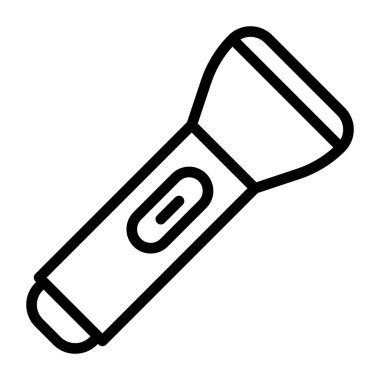 Kişisel ve ticari kullanım için El feneri Vektör Hattı Simgesi Tasarımı