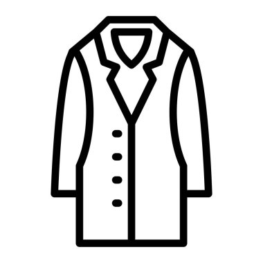 Kişisel ve ticari kullanım için Uzun Palto Vektör Hattı Simgesi Tasarımı