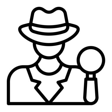 Kişisel ve Ticari Kullanım İçin Casus Vektör Satırı Simgesi Tasarımı