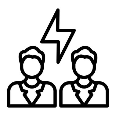 Kişisel ve Ticari Kullanım için Çakışma Vektör Satırı Simgesi Tasarımı