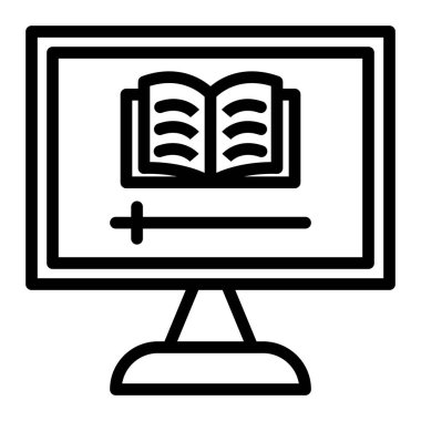 Kişisel ve ticari kullanım için Çevrimiçi Kurs Vektör Satırı Simgesi Tasarımı 