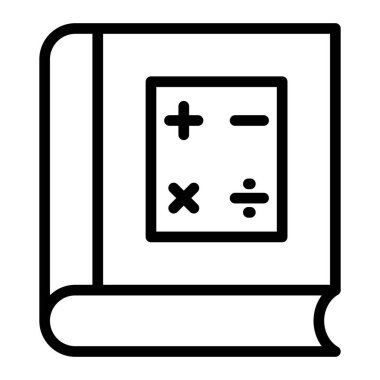 Kişisel ve ticari kullanım için Matematik Kitabı Vektör Satırı Simgesi Tasarımı 