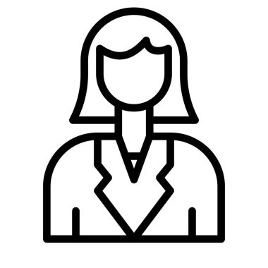 Bayan Öğretmen Vektör Hattı Simge Tasarımı Kişisel ve Ticari Kullanım İçin 