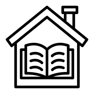 Kişisel ve Ticari Kullanım İçin Ev Eğitimi Vektör Satırı Simgesi Tasarımı 