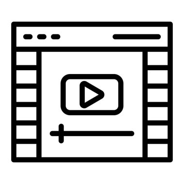 Kişisel ve Ticari Kullanım için Video Pazarlama Vektör Satırı Simgesi Tasarımı 