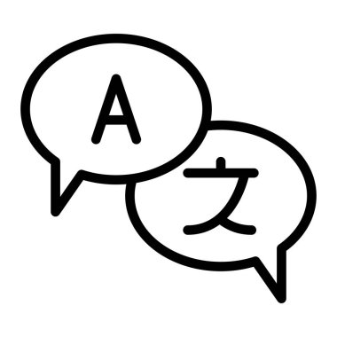 Kişisel ve ticari kullanım için Çeviri Vektör Satırı Simgesi Tasarımı 