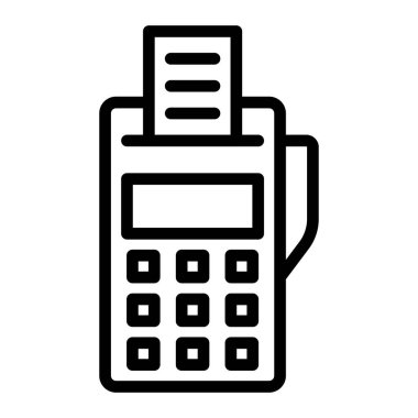 Pos Terminal Vektör Hattı Kişisel ve Ticari Kullanım Simgesi Tasarımı