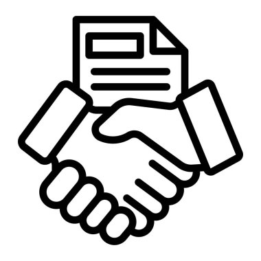 Kişisel ve Ticari Kullanım için Anlaşma Vektör Hattı Simgesi Tasarımı