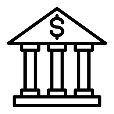 Banka Vektör Hattı Simge Tasarımı Kişisel ve Ticari Kullanım İçin