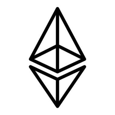 Kişisel ve ticari kullanım için Ethereum Vektör Satır Simgesi Tasarımı