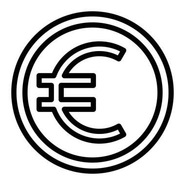 Kişisel ve Ticari Kullanım İçin Euro Vektör Hattı Simgesi Tasarımı