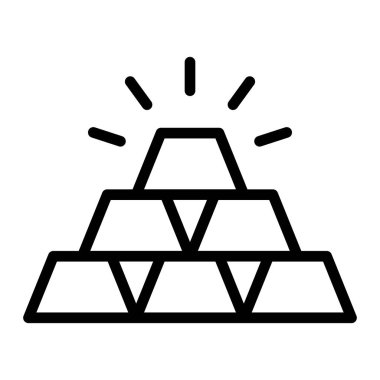 Kişisel ve ticari kullanım için Altın Çubuk Vektör Satırı Simgesi Tasarımı