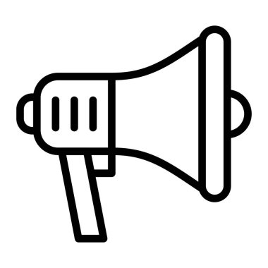 Kişisel ve Ticari Kullanım İçin Megafon Vektör Satır Simgesi Tasarımı