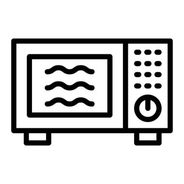 Kişisel ve Ticari Kullanım İçin Mikrodalga Vektör Hattı Simgesi Tasarımı