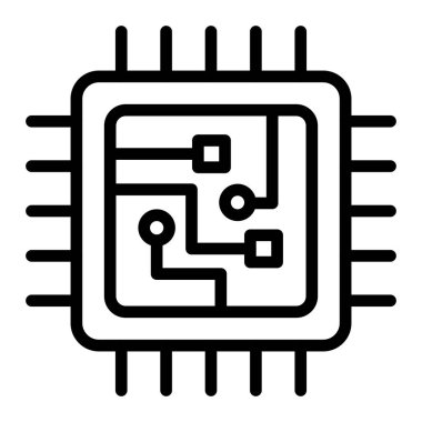 Kişisel ve ticari kullanım için İşlemci Vektör Satır Simgesi Tasarımı