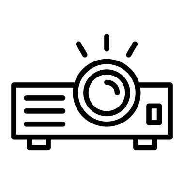 Kişisel ve ticari kullanım için Projektör Vektör Satırı Simgesi Tasarımı