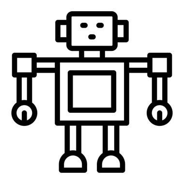 Robot Vektör Hattı Simge Tasarımı Kişisel ve Ticari Kullanım İçin