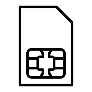 Kişisel ve ticari kullanım için Sim Vektör Satır Simgesi Tasarımı