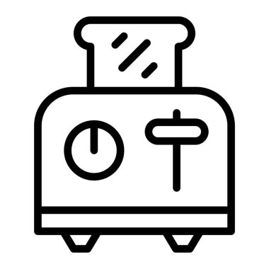Kişisel ve ticari kullanım için Tost Makinesi Vektör Hattı Simgesi Tasarımı