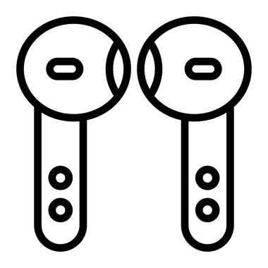 Kişisel ve ticari kullanım için Kulaklık Vektör Satırı Simgesi Tasarımı