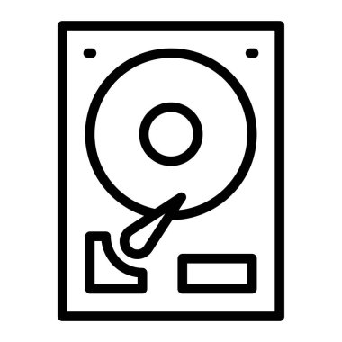 Kişisel ve ticari kullanım için Hard Disk Vektör Satırı Simgesi Tasarımı