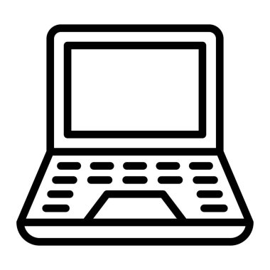 Kişisel ve ticari kullanım için dizüstü bilgisayar vektör hattı simgesi tasarımı