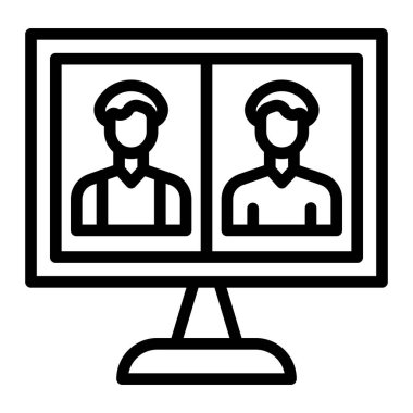 Kişisel ve ticari kullanım için Video Çağrısı Vektör Satır Simgesi Tasarımı