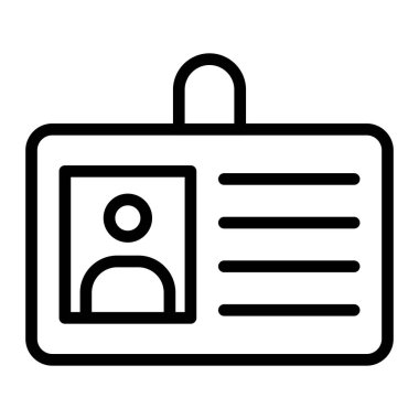 Kişisel ve Ticari Kullanım için Kimlik Kartı Vektör Satırı Simgesi Tasarımı