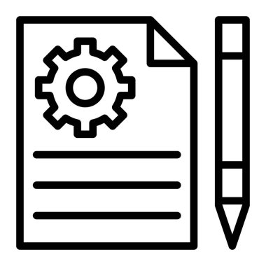 Kişisel ve Ticari Kullanım için Görev Tanımı Vektör Satırı Simgesi Tasarımı