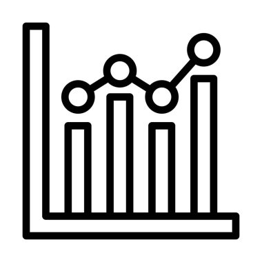 Kişisel ve ticari kullanım için Bar Çizelgesi Vektör Satırı Simgesi Tasarımı