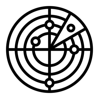 Kişisel ve ticari kullanım için Radar Vektör Satırı Simgesi Tasarımı