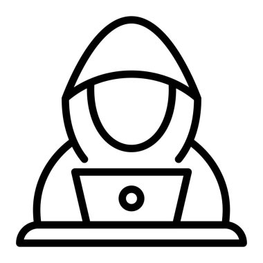 Kişisel ve ticari kullanım için Hacker Vektör Satır Simgesi Tasarımı