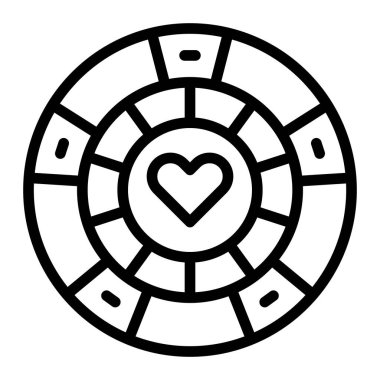 Kişisel ve ticari kullanım için Poker Çipi Vektör Hattı Simgesi Tasarımı