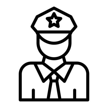 Kişisel ve Ticari Kullanım İçin Polis Vektör Hattı Simgesi Tasarımı
