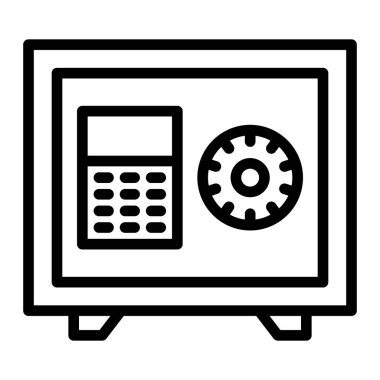 Kişisel ve Ticari Kullanım İçin Güvenlik Kutusu Vektör Satırı Simgesi Tasarımı